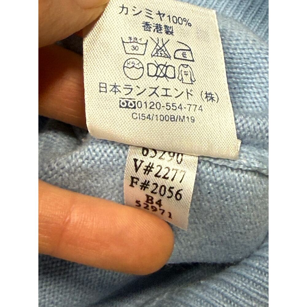 Vintage 90s Lands End Light Blue Cashmere Crew Neck Sweater Men's Medium - Picture 5 of 5